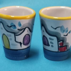 BICCHIERINI DI CERAMICA DECORATI A MANO COSTA DI AMALFI